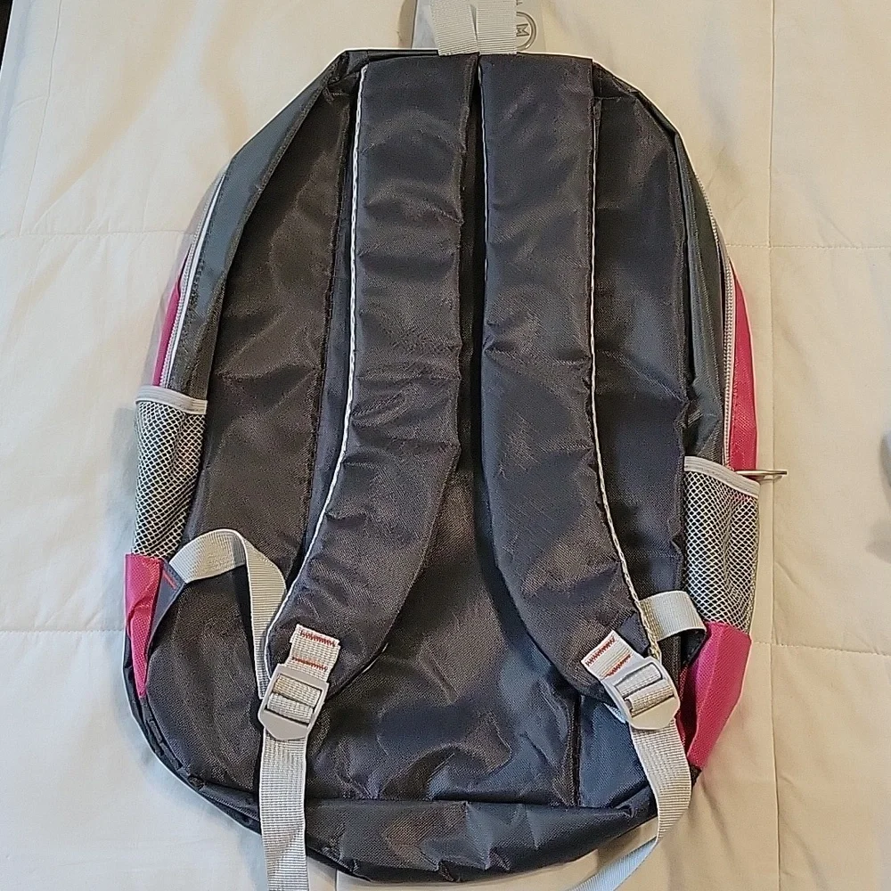 Moda West pink and gray book bag with adjustable straps new with tags